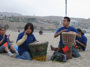I happened to be sitting near some awesome hippies that brought along drums for the occasion.